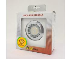 CristalRecord Foco empotrable techo GU10, 7 W, Cromo