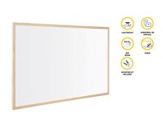 Bi-Office Budget - Pizarra blanca con marco de madera, 40 x 30 cm, no magnética