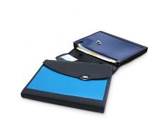 Rapesco Documentos - Carpeta archivadora tipo acordeon A4 con 13 compartimentos y asa de transporte, color azul y negro