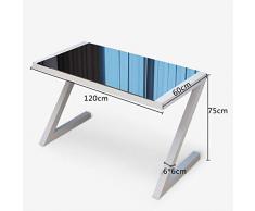 Ffshop Mesa para Laptop Escritorio de Escritorio de computadora portátil de Vidrio Templado con Forma de Z Escritorio Simple Escritorio de computadora Ajustable (tamaño : 120 * 60)