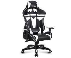 TYZXR Silla de Oficina Ajustable en Altura, Silla de Videojuego Racing Style Esports, Silla de Oficina Ajustable en Altura ejecutiva de Cuero con reposacabezas Elevador y Soporte Lumbar