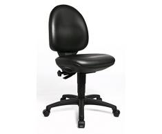 Topstar 72250D10 Tec 50, Silla de Oficina giratoria, Piel sintética, Negro