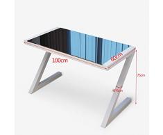 Xilinshop-Mesas para ordenador Escritorio de Escritorio de computadora portátil de Vidrio Templado con Forma de Z Escritorio Simple (tamaño : 100 * 60)