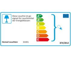 Honsel Leuchten 33391 - Lámpara de pared, níquel mate, cristal color blanco mate