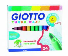 Fila - estuche de 24 rotuladores giotto turbo maxi. tinta inocua a base de agua. color surtido.