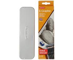 Derwent Graphic - Lápices de grafito (6 unidades, en estuche de metal)