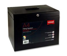 Premier Stationery C5220635 Concept - Archivador de metal (tamaño A4), color negro
