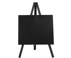 Securit® - Atril de pizarra de mesa (madera con acabado lacado, 24 x 15 cm), color negro