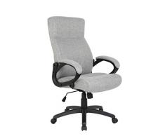 SixBros. Silla de Oficina Sillón de Oficina Silla giratoria Tela Gris -HLC-0311-1/2167