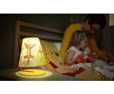 Philips Disney Winnie The Pooh - Lámpara de mesa infantil, LED, luz blanca cálida, bombilla de 3 W, color naranja