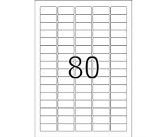 HERMA 4336 etiqueta de impresora - Etiquetas de impresora (Color blanco, Papel, Laser/Inyección de tinta, Etiqueta autoadhesiva, Permanent, Mate)