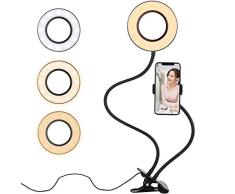 Diyife Anillo de Luz Selfie,[Nueva Versión] LED Luz Anular con Soporte para Teléfono Brazo Largo Flexible 3 Modos de Iluminación para Youtube Transmisión en Vivo Maquillaje Fotografía