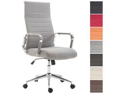 CLP Silla De Oficina Kolumbus En Tela I Silla De Escritoria Ergonómica & con Ruedas I Silla Ejecutiva con Altura Regulable & Giratoria I Color: Gris