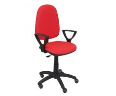 Piqueras y Crespo 04CP - Silla de Oficina ergonómica con Mecanismo de Contacto Permanente, Regulable en Altura y Ruedas de parquet, Color Rojo
