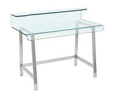 DonRegaloWeb Mesa Cristal/Metal Escritorio+90989_110x56x90 Cm