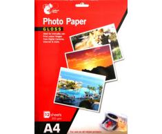Papel Fotográfico A4 Brillante de 235 g/m para Impresora de Chorro de Tinta en Color, 12 Hojas