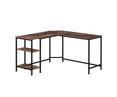 Homfa Mesa de Escritorio Mesa para Ordenador en Forma de L Escritorio Esquina para Oficina Estudio de Estilo Industrial Vintage