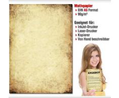 Paper-Media ALTES PAPIER - Papel con diseño impreso (formato DIN A5, 90 g/m², 50 hojas, diseño de imitación de pergamino)