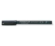 Staedtler rotulador permanente retroproyeccion punta fina 0.6 mm negro ,Paquete de 10 unidades