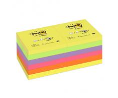 3M R330NR12 - papel para notas auto adhesivo (7.6 cm, 7.6 cm, 100 hojas) Verde, Naranja, Rosa, Amarillo