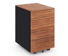 Cajonera con Ruedas Archivador De Acero Gabinete De Contraseña De Oficina Casillero Móvil con Cerradura Archivador De Datos Gabinete Bajo De Escritorio (Color : Brown, Size : 39 * 45 * 60cm)