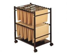 Q-Connect - Carrito Para Carpetas Colgantes Negro Con Ruedas Para Carpetas Tamaño Folio