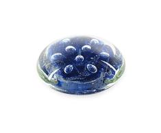 SIGRIS Decor and Go Pisapapeles de Cristal Pisapapel Azul Burbujas Original de Talla única Decoración del Hogar Casa Oficina