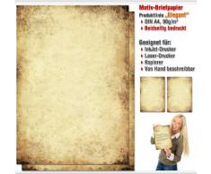 Paper-Media - Papel de carta (impresión por ambos lados, 20 hojas, DIN A4, 90 g/m²), diseño envejecido