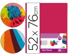 PAPEL SEDA LIDERPAPEL ROSA FUERTE 52X76 CM 18 GR -PAQUETE DE 25 HOJAS