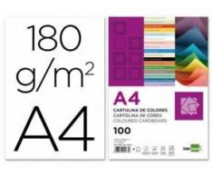 Cartulina Liderpapel A4 180g/m2 color blanco paquete de 100