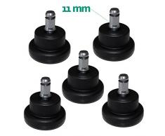 La Silla de Claudia – Pies fijos Silla Oficina. Tacos/topes para sustituir por Ruedas y Evitar Movimiento sillas giratorias de Escritorio. Enganche (Pin) de 11 mm.