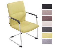 CLP Silla De Conferencia Seattle Tapizada En TelaI Silla De Espera Estilo Cantiléver I Silla De Oficina Sin Ruedas I Silla De Reunión I Color: Verde
