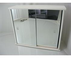 Generic Producto nuevo de madera color blanco 2 puerta corredera armario de baño con medio estante < 1 & 2933 * 1 >