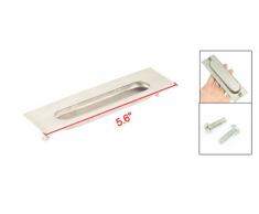 Sourcingmap a12073000ux0909 - Puerta corredera de armario de tirador de un cajón rectangular tono plateado empotrado tirón ras