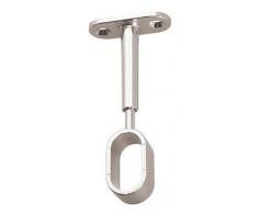 Soporte para barra de armario ovalado de 15 mm, cromado pulido ajustable