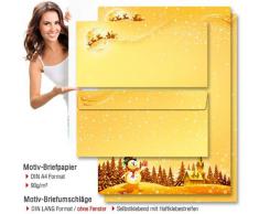 Paper-Media - Papel para carta (20 unidades, 10 hojas y 10 sobres, sin ventanas)