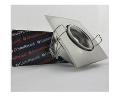 CristalRecord Terra - Foco empotrable, cuadrado, níquel, basculante 45°