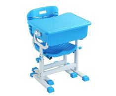 Mesas Niños Juego De Escritorio Y Silla, Estudiante Pupitre De Escuela Altura Ajustable Ergonómico Taburetes con Engánchate Cajón CJC (Color : Blue)