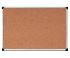 Bi-Office Maya W - Tablero de corcho con marco de aluminio, 90 x 60 cm