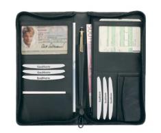 Alassio 41000 - Carpeta para conferencias de cuero auténtico (22,5 x 28, 5 x 3 cm), color negro