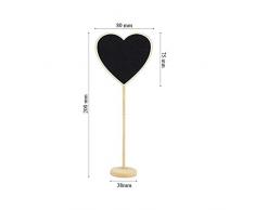 15 Pz Mini Pizarra con Soporte Tablero de Madera Tablero de Notas Decoración de Hogar para Fiesta Boda Número de Mesa/Tarjeta de Lugar el Establecimiento de DecoraciónLa Decoración de Restaurantes