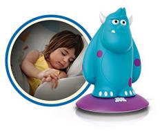 Philips Disney - Lámpara de mesa LED, luz de guía portátil, diseño SoftPal Sulley, color verde