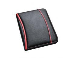 Carpeta profesional Arpan de tamaño A4 con cubierta suave y acolchada, calculadora y bloc de notas, ideal para uso personal, ejecutivo, de oficina, empresarial, conferencias de negocios (color negro)