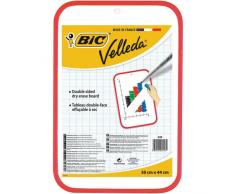 BIC Velleda Pizarra Blanca de Doble Cara (30 x 44 cm) - Marco rojo, Bolsa de 1 Unidad