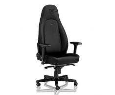 noblechairs Icon Silla de Gaming - Silla de Oficina - Silla de Escritorio - Reclinable a 135 ° - Cuero Sintético PU - 150 kg - Edición Negro