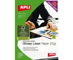 APLI 11833 - Papel (Gloss, Color blanco, 210g, 210 297)