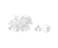 sourcing map Ventosas Colgador Pastillas De 18mm De Diámetro 20Pcs De Caucho Vidrio Escritorio Ventosa Anti-Colisión