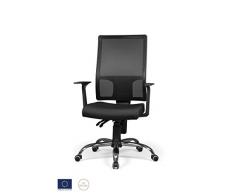 Due-home Silla de Uso Profesional, Sillon ergonomico Giratorio para despacho o Oficina, Medidas: 65,5x107,5x56 ↗ cm,Taktik Color Negro