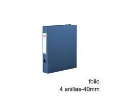 Pardo 248003 - Carpeta de PVC, tipo folio, 4 anillas, 40 mm, color azul