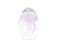CAPRILO Pisapapeles Decorativo de Cristal Medusa Interior Rosa. Esculturas. Material de Oficina. Accesorios Escritorio. Papelería. Regalos Originales. Figuras Elegantes. 11 x 7 x 7 cm.
